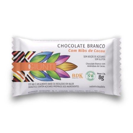 CHOCOLATE BRANCO COM NIBS DE CACAU GIUNTI 8G - UNICA