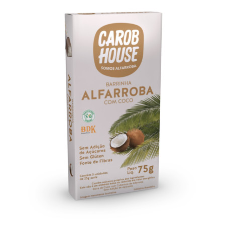 ALFARROBA COM COCO 75G - PACK C/3 UNIDADES