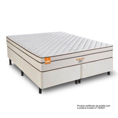 Conjunto Colchão Queen + Cama Box Inducol Pequim Mola Maxforce Pro 158x198