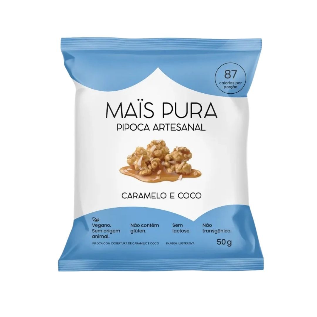 Pipoca Mais Pura Caramelo e Coco 50g