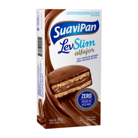 Alfajor Zero Suavipan Chocolate dp 2x25g