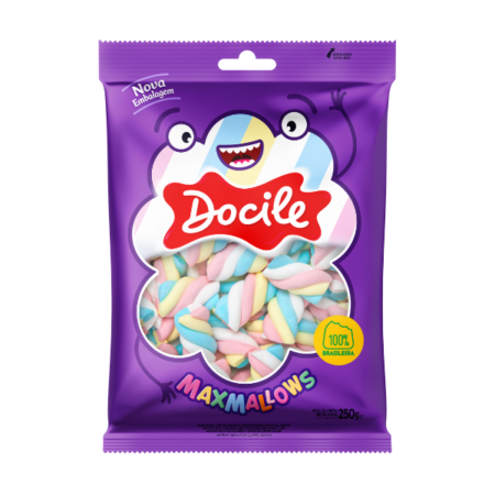 Maxmallows Recheado Docile Twist Colorido Baunilha com Morango 220g