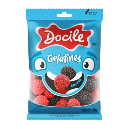 Bala de Gelatina Docile Amoras 80g