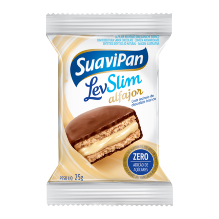 Alfajor Zero Suavipan Chocolate Branco dp 12x25g