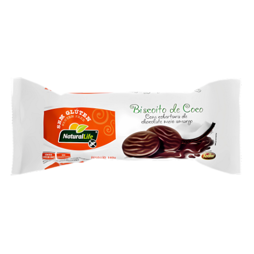 Biscoito Naturallife Coco e Cobertura de Chocolate 140g