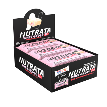 Barra de Proteína Grego Nutrata Morango com Chantilly dp 12x40g