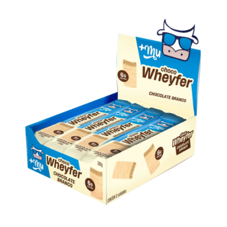 Barra de Proteína Chocowheyfer Mais Mu Chocolate Branco dp 12x25g