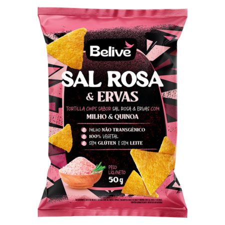 Tortilla Chips Belive Sal Rosa e Ervas 50g