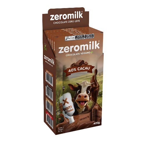 Barra de Chocolate Genevy Zeromilk 40% Cacau Puro dp 6x80g