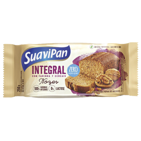 Bolo Integral Zero Suavipan Nozes 250g