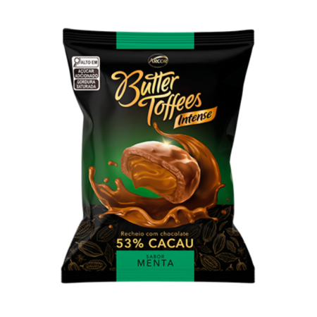 Bala Arcor Butter Toffes 53% Cacau Menta 90g (10232)