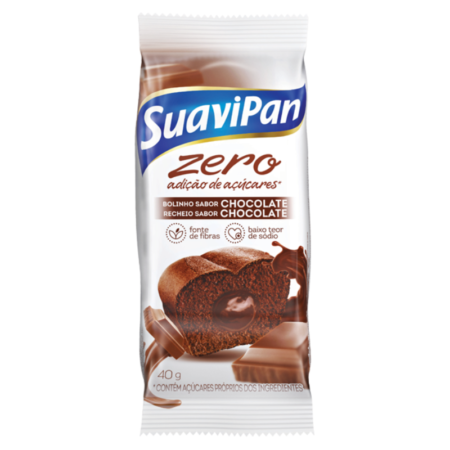 Bolo Zero Suavipan Chocolate Chocolate dp 12x40g