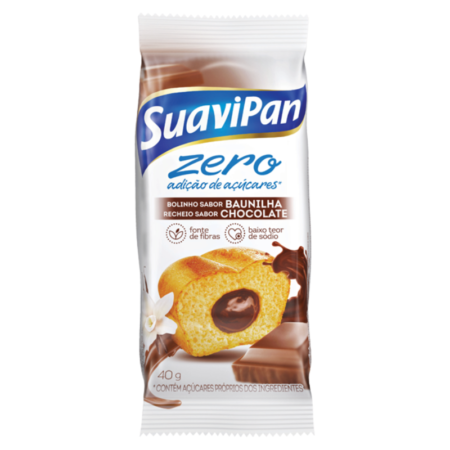 Bolo Zero Suavipan Baunilha com Chocolate dp 12x40g
