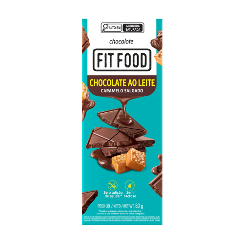 Chocolate 50% Cacau Zero Fit Food com Caramelo Salgado dp 10x80g