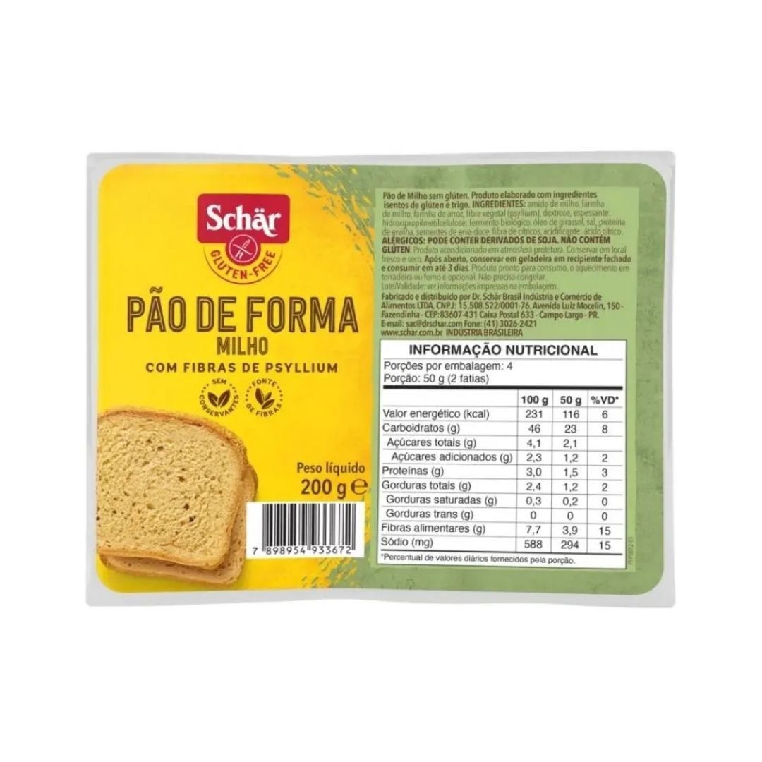 Pão Schar de Forma Milho 200g