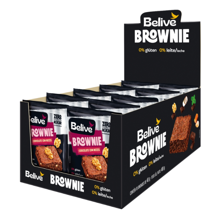Brownie Belive Chocolate com Nozes dp 10x40g