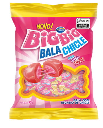 Bala Chicle Arcor Big Big Tutti Frutti 400g