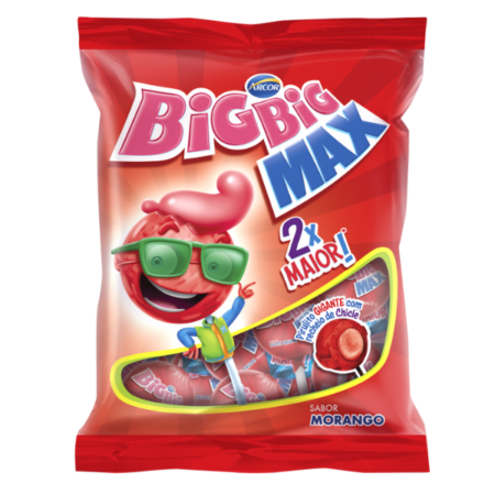 Pirulito Arcor Big Big Max Morango 600g