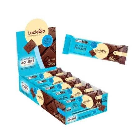 Barra Laciella Chocolate Ao Leite Crocante Zero dp 20x20g