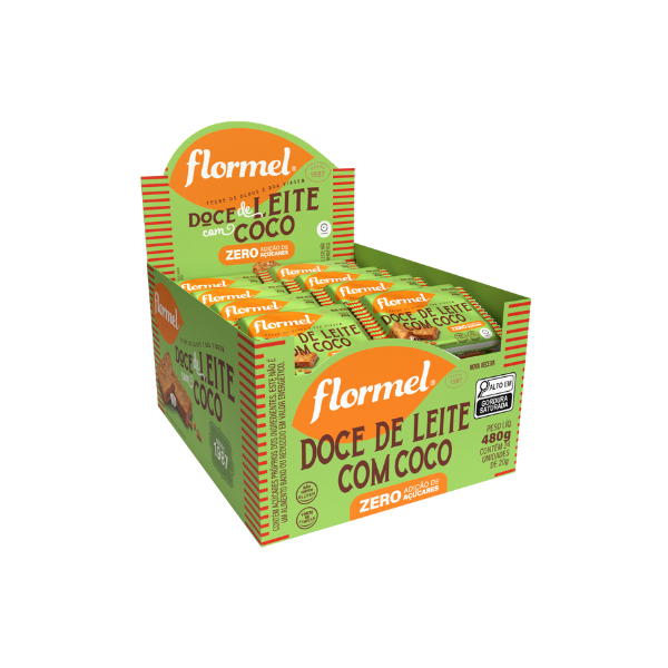 Tablete Zero Flormel Doce de Leite com Coco dp 24x20g