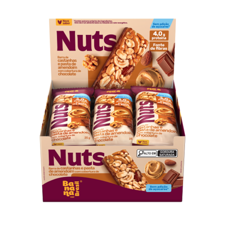 Barra Nuts Banana Brasil Pasta de Amendoim dp 12x25g