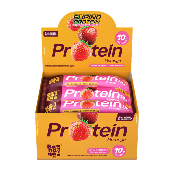 Barra Supino Protein Banana Brasil Morango dp 12x30g