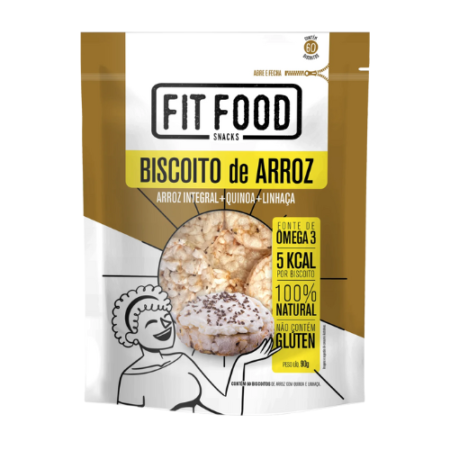 Biscoito de Arroz Fit Food Quinoa e Linhaça 90g