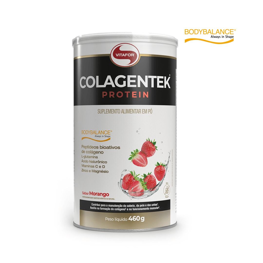 Colagentek Protein Vitafor Morango Lata 460g