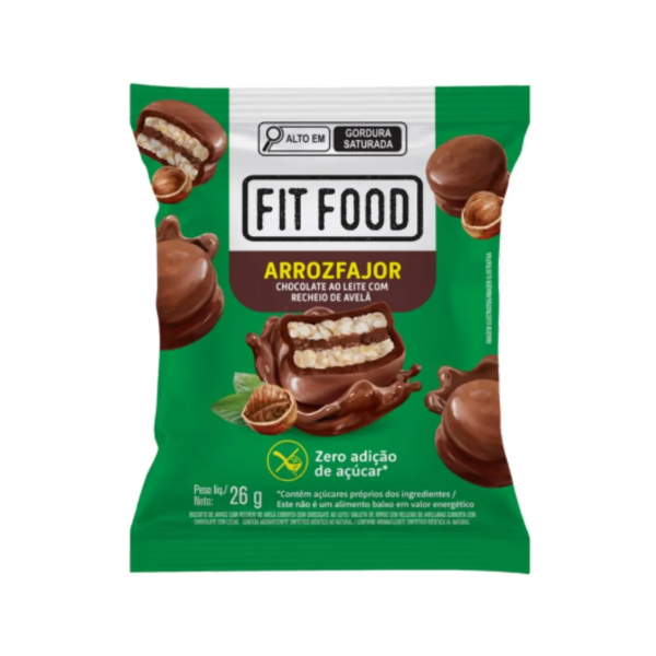 Arrozfajor Latinex Zero Açúcar C/ Recheio Avelã Chocolate ao Leite dp 12x26g