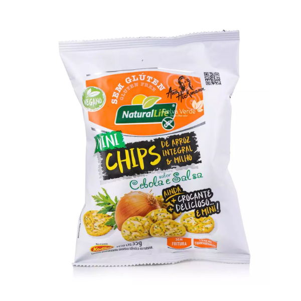 Mini Chips Arroz Naturallife Integral S/G Milho  Cebola e Salsa 35g