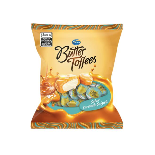 Bala Arcor Butter Toffees Caramelo Salgado pcte 90g