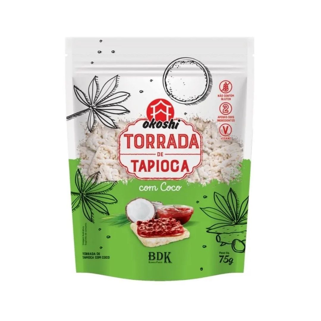 Torrada Okoshi Tapioca com Coco 75g