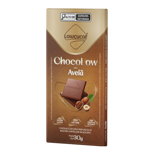 Tablete Low Cart Lowçucar Chocolate com Avelã dp 10x30g