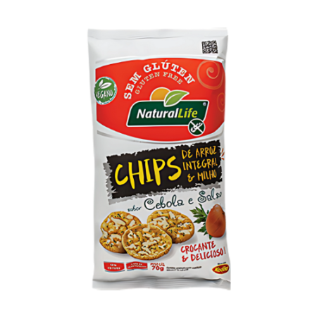 Chips de Arroz Integral Naturallife Milho, Cebola e Salsa 70g