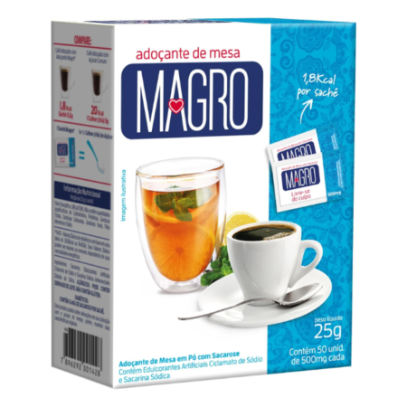 Adoçante de Mesa Magro Sachê dp 50x0,5g