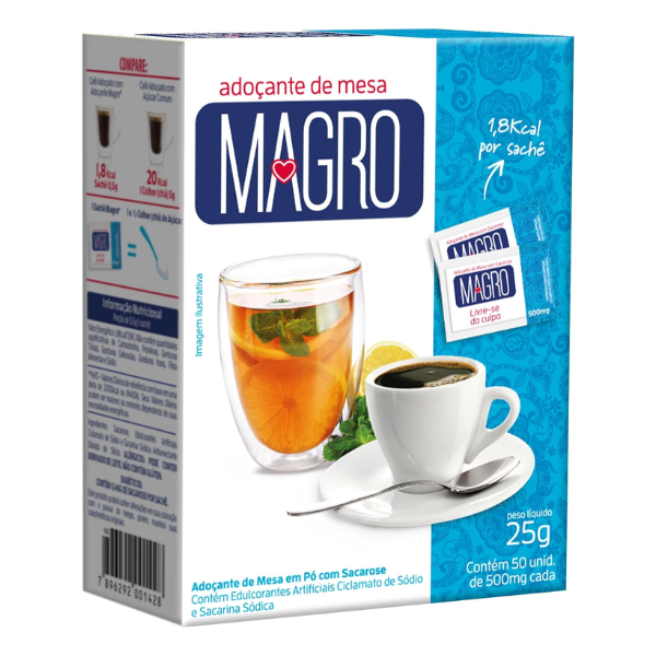 Adoçante de Mesa Magro Sachê dp 50x0,5g