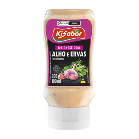 Maionese Kisabor Alho e Ervas 200g