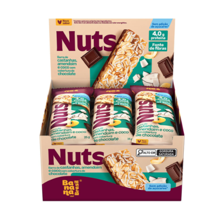 Barra Nuts Banana Brasil Coco dp 12x25g