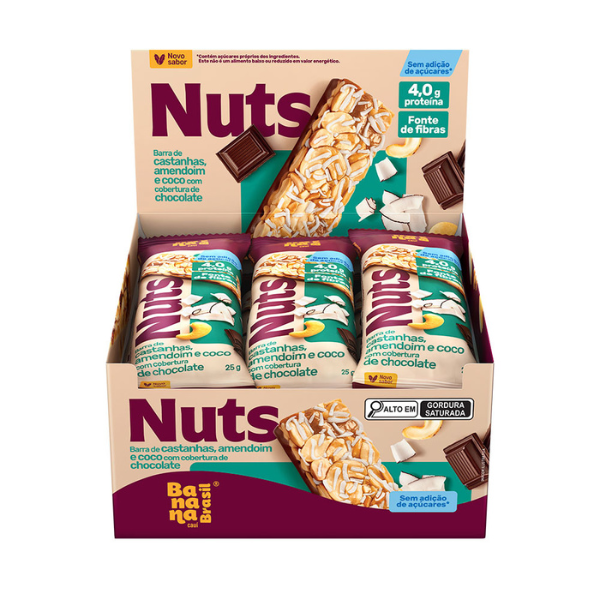 Barra Nuts Banana Brasil Coco dp 12x25g