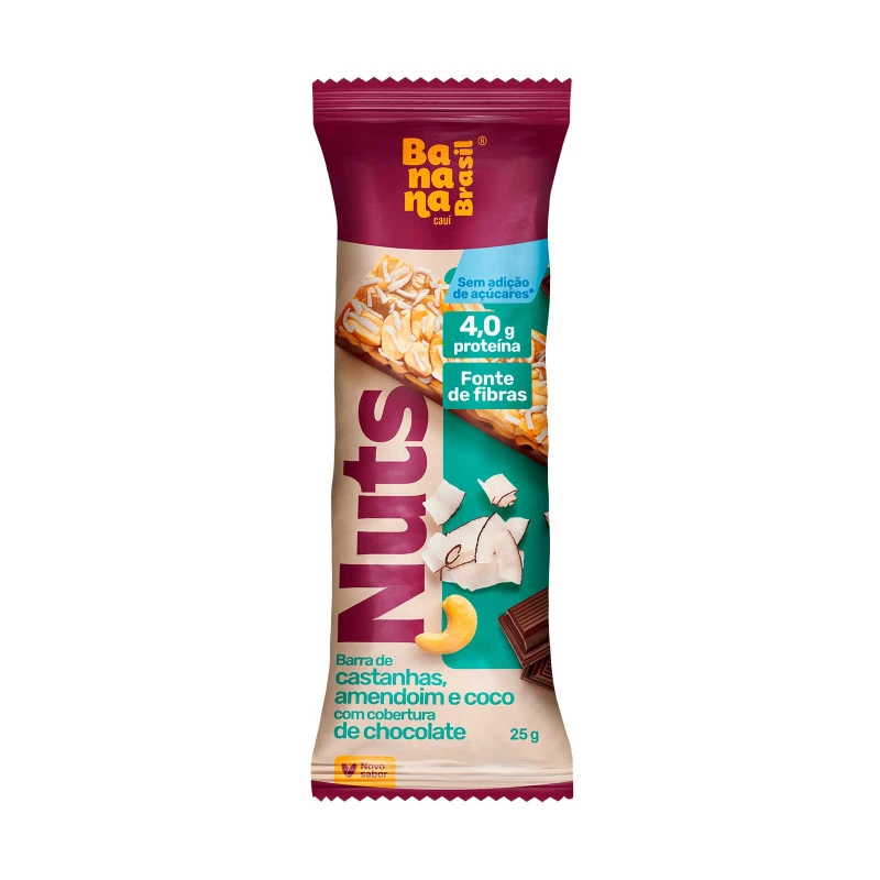 Barra Nuts Banana Brasil Coco dp 12x25g