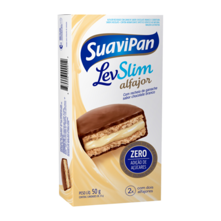Alfajor Zero Suavipan Chocolate Branco dp 2x25g
