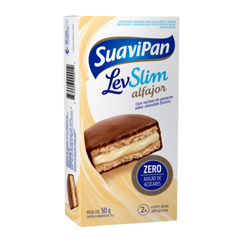 Alfajor Zero Suavipan Chocolate Branco dp 2x25g