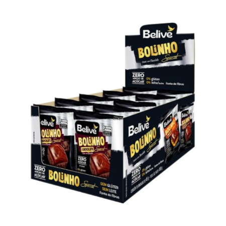 Bolinho Belive de Chocolate Cobertura Sem Lactose Sem Glúten dp 10x40g