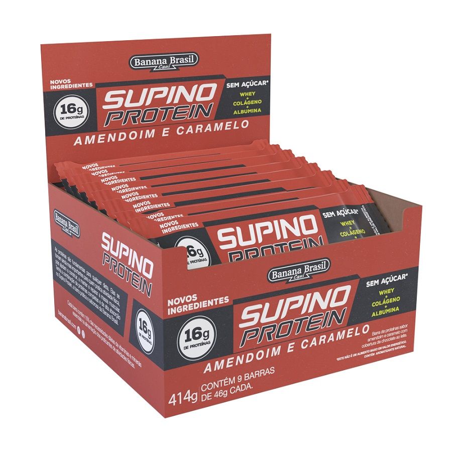 Barra Supino Protein Banana Brasil Amendoim dp 9x46g