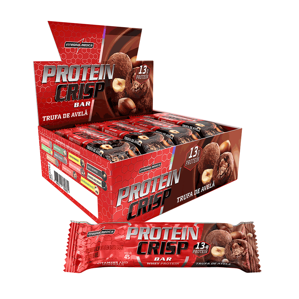 Barra Protein Crisp Bar Integralmédica Avelã dp 12x45g