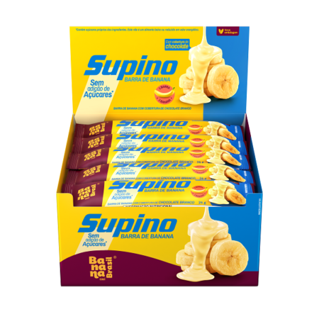 Barra Supino Zero Banana Brasil Chocolate Branco dp 20x24g