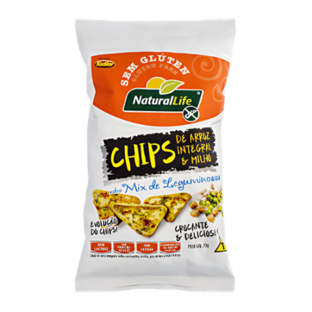 Chips de Arroz Integral Naturallife Milho com Mix de Leguminosas 70g