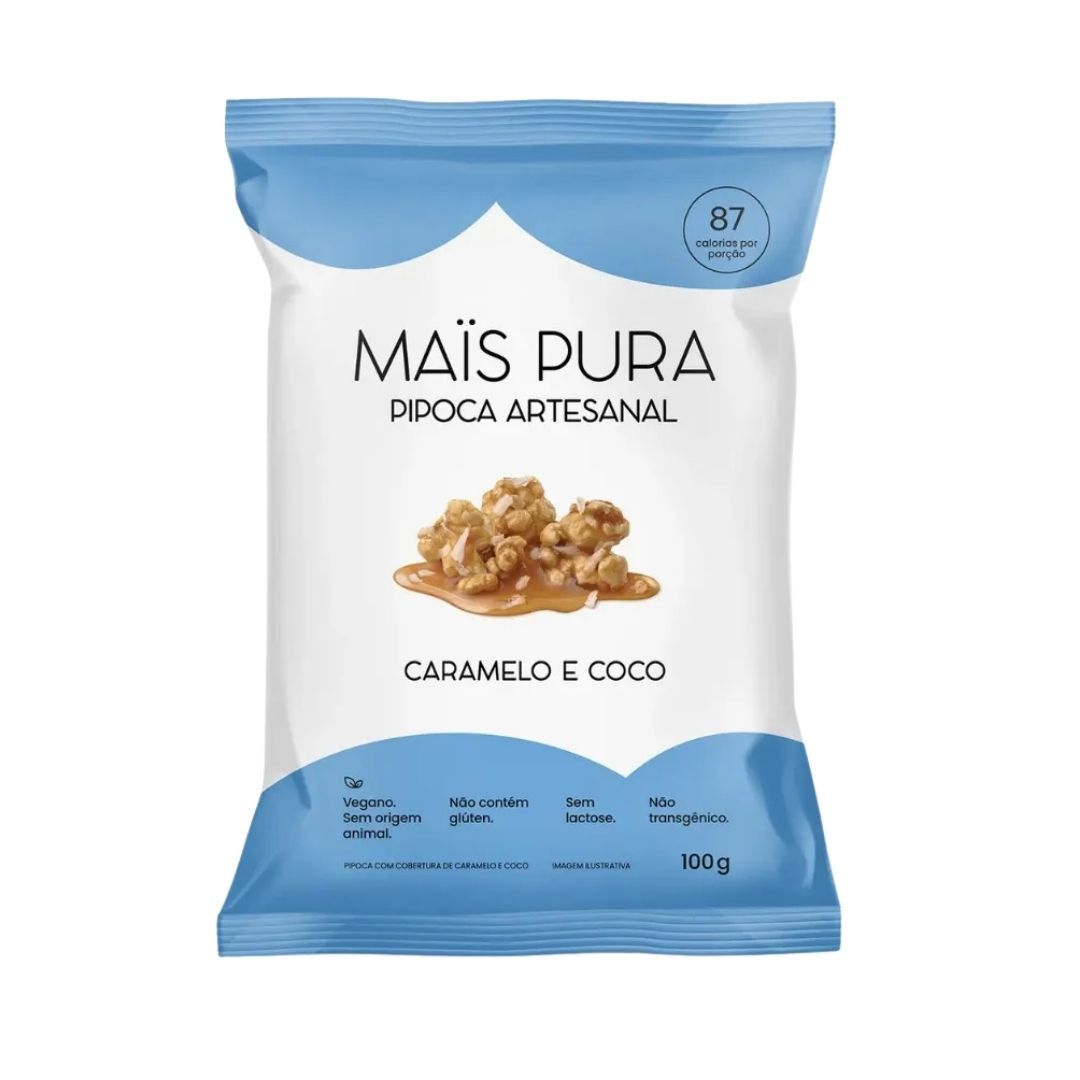 Pipoca Mais Pura Caramelo e Coco 100g