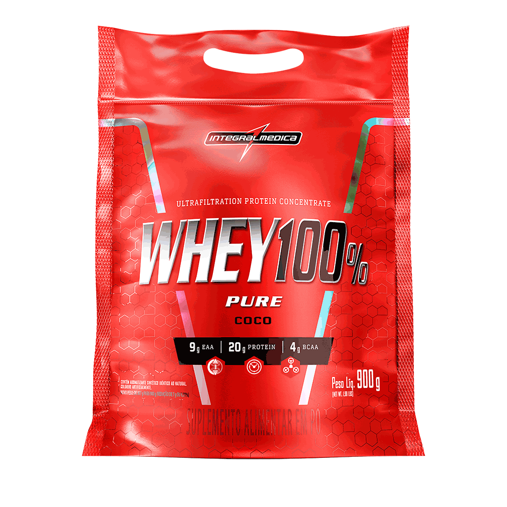 Whey 100% Pure Integralmédica Coco Pouch 900g