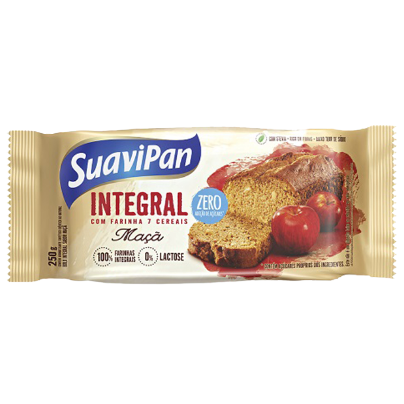 Bolo Integral Zero Suavipan Maçã 250g